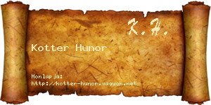 Kotter Hunor névjegykártya